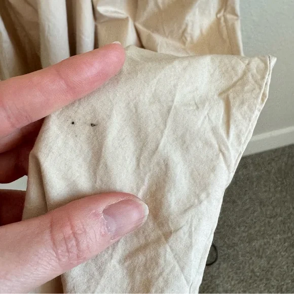 Zara Poplin Midi Dress Womens‎ Large Tan Minimalist Boho Embroidered Vacation - Picture 10 of 10